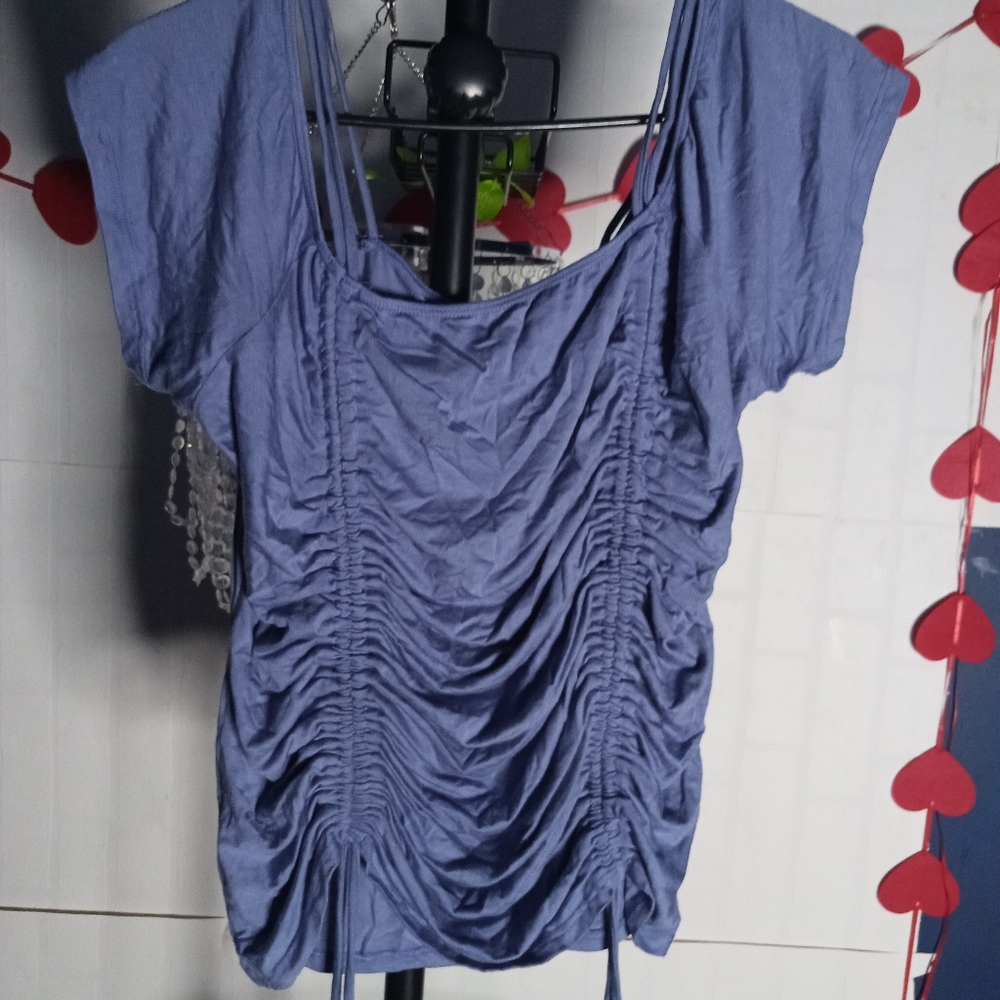 Blue crop top 2X